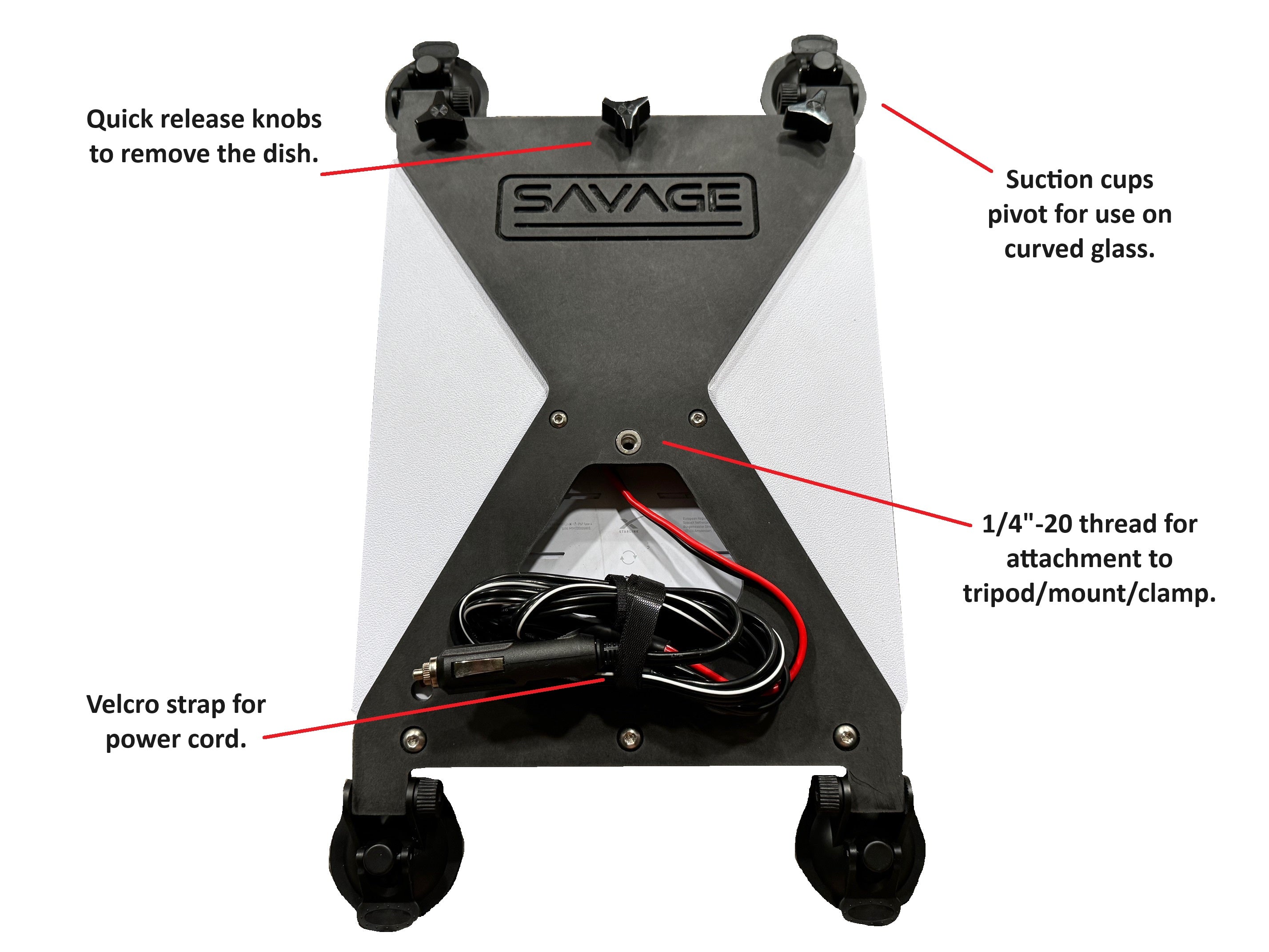 Starlink Mini Sunroof Suction Cup Mount - Car