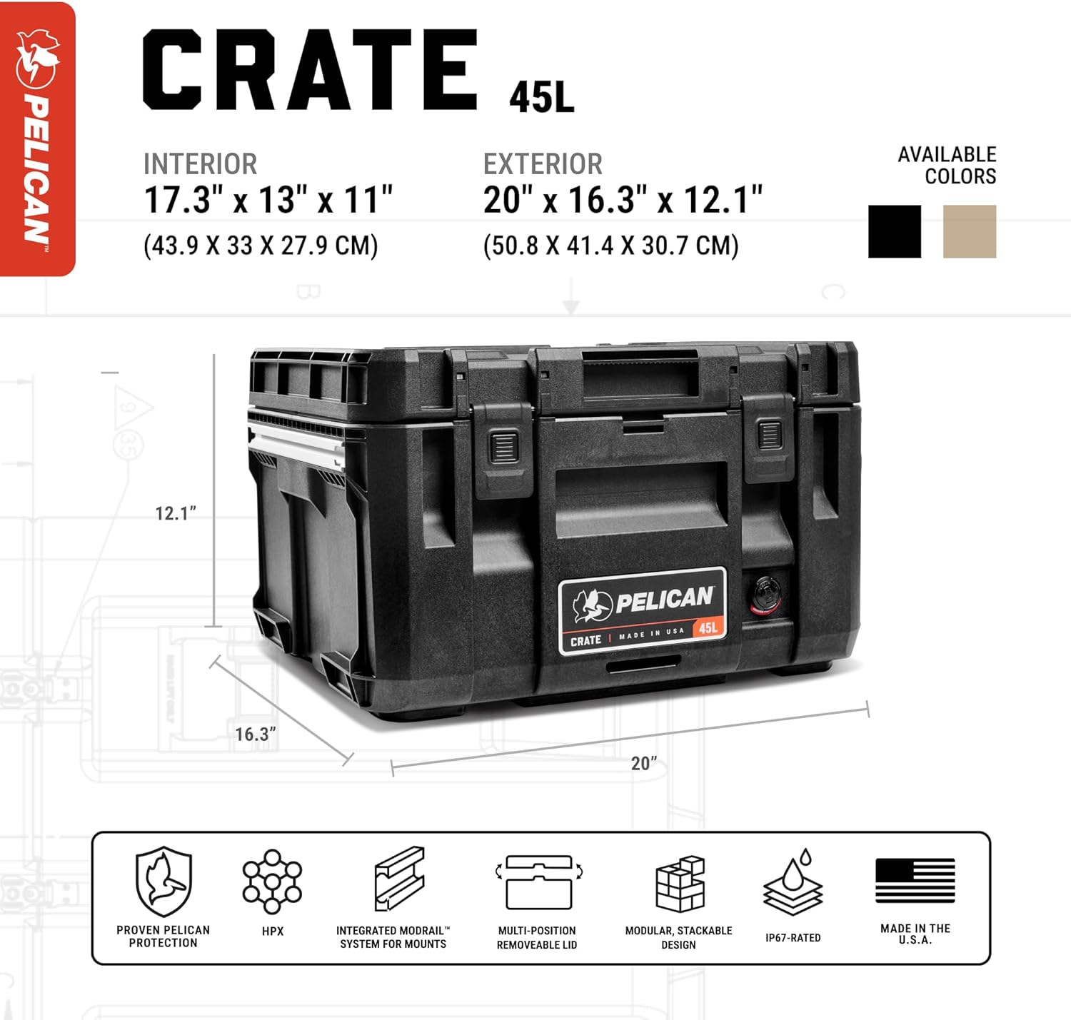 Pelican USA 45L Crate