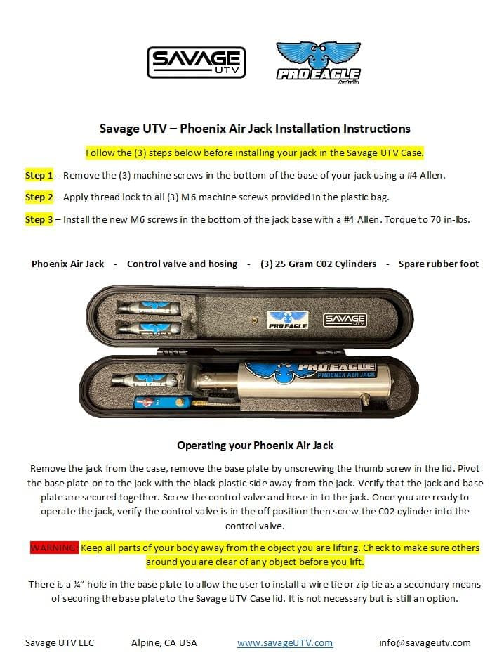 Phoenix Air Jack CASE ONLY