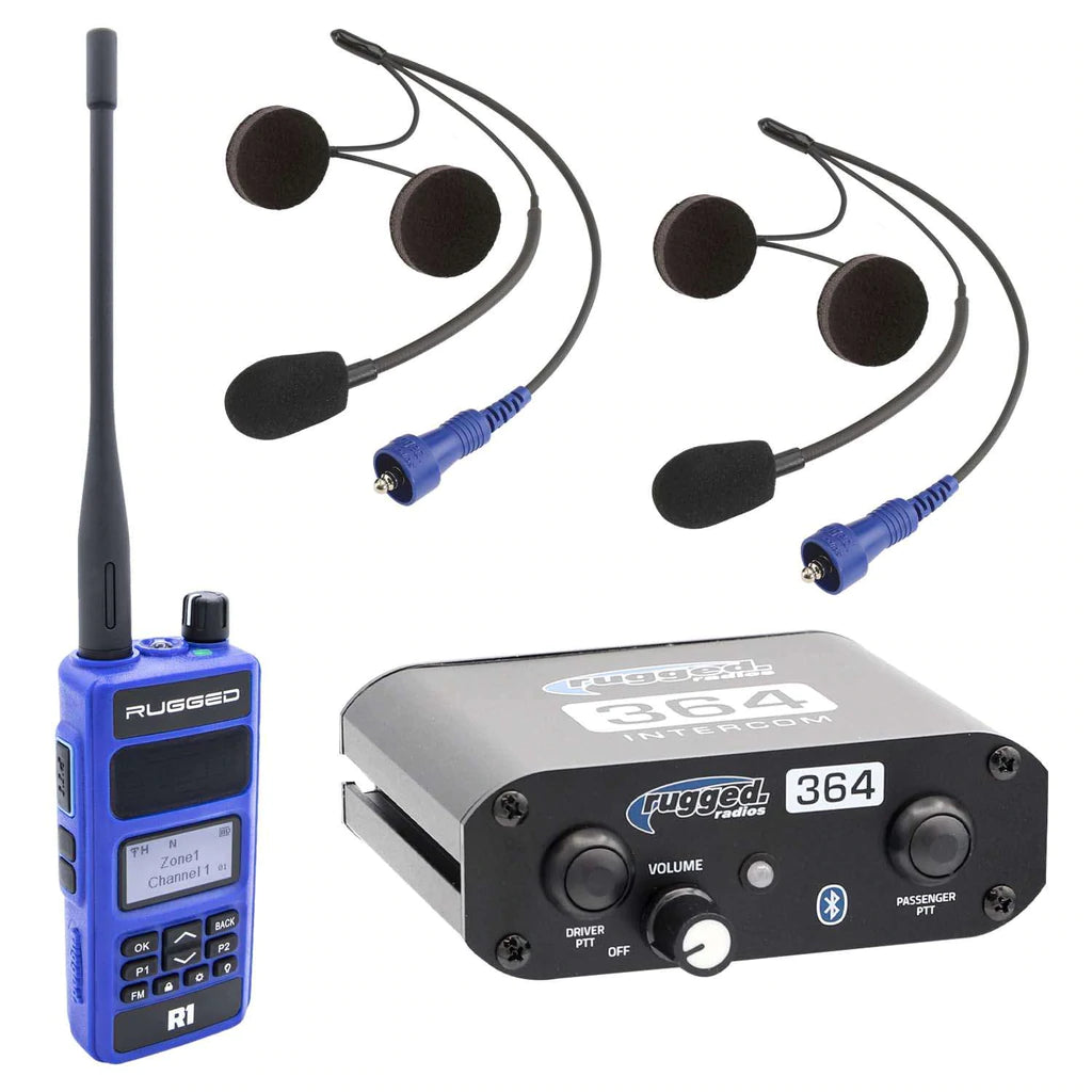 364 Affordable Intercom Bundle with 2-Way Radio and Helmet Kits