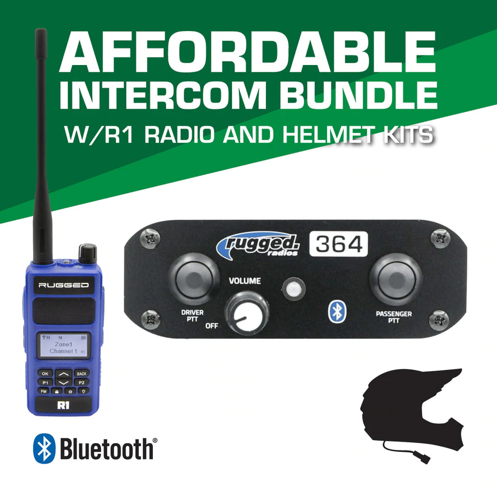 364 Affordable Intercom Bundle with 2-Way Radio and Helmet Kits